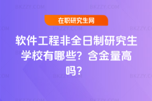軟件工程非全日制研究生學校有哪些？含金量高嗎？